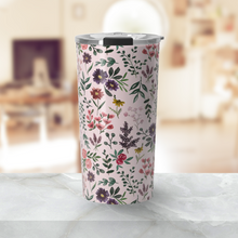 Load image into Gallery viewer, Bright Watercolor Flower - Pink Travel Mug