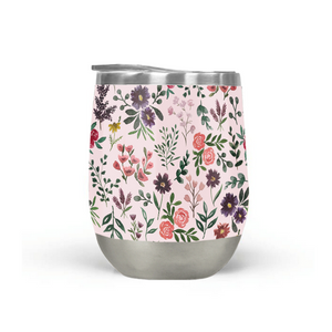 Bright Watercolor Flower - Pink - Stemless Wine Tumbler