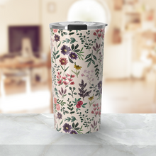 Load image into Gallery viewer, Bright Watercolor Flower Travel Mug