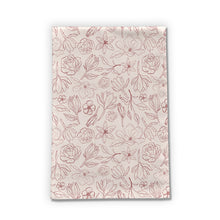Load image into Gallery viewer, Burgundy Magnolia Tea Towels