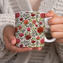 Load image into Gallery viewer, Burgundy Watercolor Floral Pattern - Mug