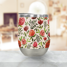 Load image into Gallery viewer, Burgundy Watercolor Floral Stemless Wine Tumbler [Wholesale]