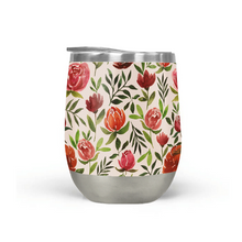 Load image into Gallery viewer, Burgundy Watercolor Floral Stemless Wine Tumbler [Wholesale]