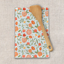 Load image into Gallery viewer, Burnt Orange Floral Pattern Tea Towel [Wholesale]