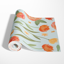 Load image into Gallery viewer, Burnt Orange Floral Pattern Yoga Mat