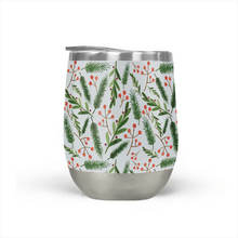 Load image into Gallery viewer, Christmas Branch Pattern Stemless Wine Tumblers