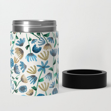 Load image into Gallery viewer, Blue Ink Floral Can Cooler/Koozie
