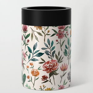 Colorful Watercolor Flowers Can Cooler/Koozie