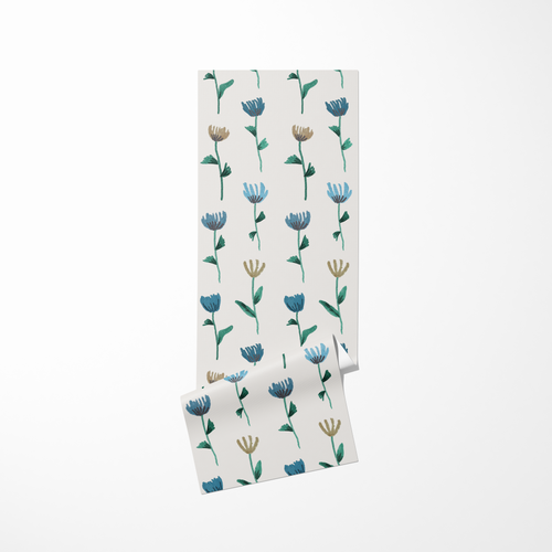 Colorful Ink Flower Yoga Mat