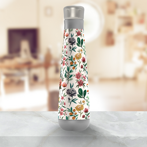 Colorful Watercolor Flowers Peristyle Water Bottle