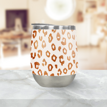 Load image into Gallery viewer, Copper Leopard Print Stemless Wine Tumbler