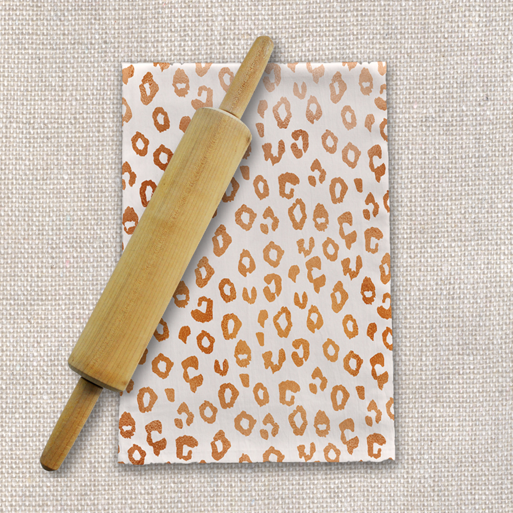 Copper Leopard Print Tea Towels