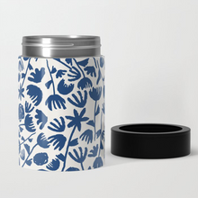 Load image into Gallery viewer, Dark Blue Floral Can Cooler/Koozie