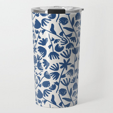 Load image into Gallery viewer, Dark Blue Floral Travel Mug