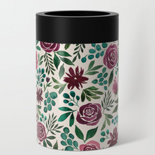 Load image into Gallery viewer, Deep Magenta Floral Eucalyptus Can Cooler