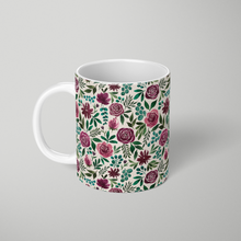 Load image into Gallery viewer, Deep Magenta Floral Eucalyptus Pattern - Mug