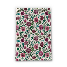 Load image into Gallery viewer, Deep Magenta Floral Eucalyptus Tea Towel