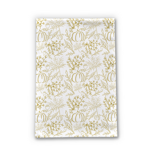 Gold Fall Pattern Tea Towel