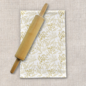 Gold Fall Pattern Tea Towel [Wholesale]