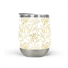 Load image into Gallery viewer, Gold Fall Pattern Stemless Wine Tumbler