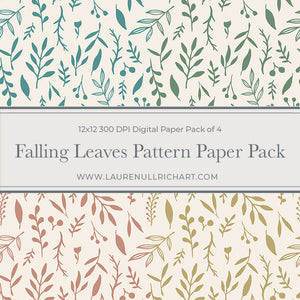 Falling Leaves Pattern Digital Paper Pack