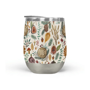 Figs, Mushrooms, and Leaves Stemless Wine Tumbler [Wholesale]