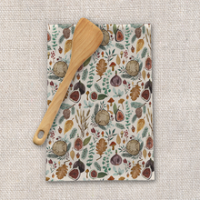 Load image into Gallery viewer, Figs, Mushrooms and Leaves Tea Towel [Wholesale]