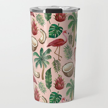 Load image into Gallery viewer, Flamingo and Coconut Travel Mug