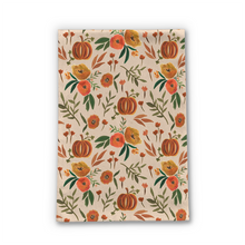 Load image into Gallery viewer, Floral Fall Pumpkin Tea Towel