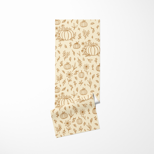 Floral Ink Pumpkin Yoga Mat