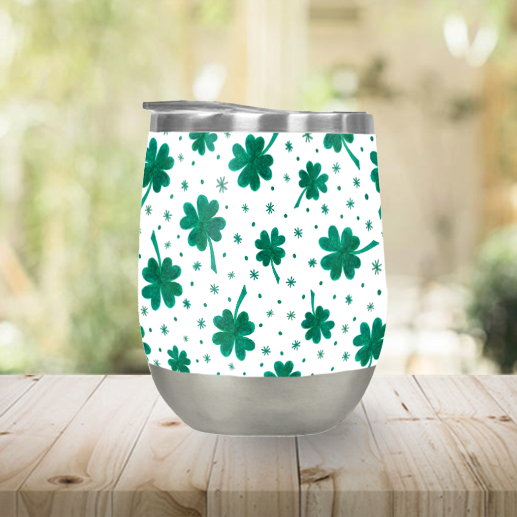 Four Leaf Clover | St. Patrick's Day Stemless Wine Tumbler [Wholesale]