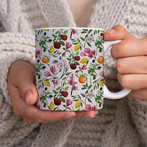 Fruit and Flower Blossoms Pattern - Mug