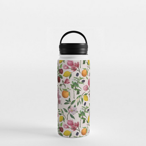 Fruit and Flower Blossoms Handle Lid Water Bottle