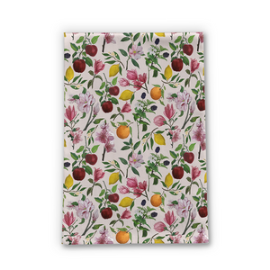 Fruit and Flower Blossoms Tea Towel