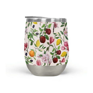 Fruit and Flower Blossoms Stemless Wine Tumbler