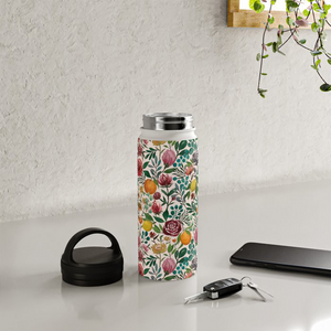 Fruit and Flowers Handle Lid Water Bottle