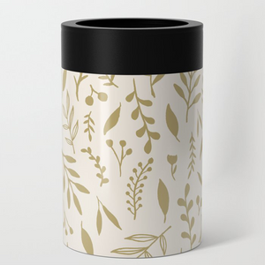 Gold Falling Leaves Can Cooler
