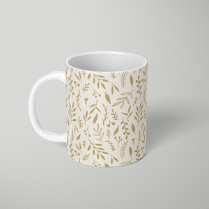 Gold Falling Leaves Pattern - Mug