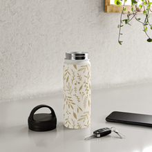 Load image into Gallery viewer, Gold Falling Leaves Handle Lid Water Bottle
