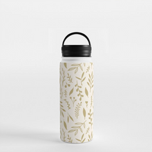 Load image into Gallery viewer, Gold Falling Leaves Handle Lid Water Bottle