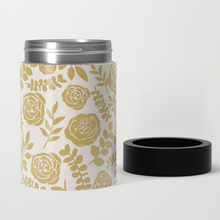 Load image into Gallery viewer, Gold Floral Can Cooler/Koozie