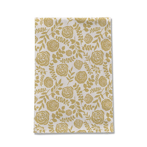Gold Floral Pattern Tea Towel [Wholesale]