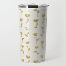 Load image into Gallery viewer, Gold Ink Flower Travel Mug