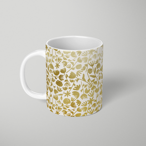 Gold Ink Floral Pattern - Mug