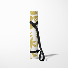 Load image into Gallery viewer, Gold Ink Floral Pattern Yoga Mat