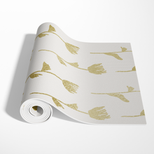 Load image into Gallery viewer, Gold Ink Flower Yoga Mat