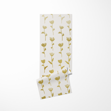 Load image into Gallery viewer, Gold Ink Flower Yoga Mat