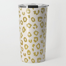 Load image into Gallery viewer, Gold Leopard Print Travel Mug