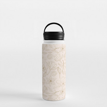 Load image into Gallery viewer, Gold Magnolia Handle Lid Water Bottle