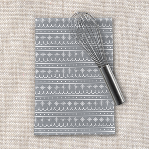 Gray Snowflake Pattern Tea Towel [Wholesale]